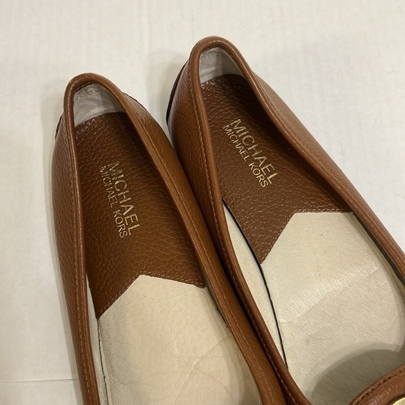 Michael Michael Kors flats Classic Lillie Luggage Leather Moccasin Loafers  7 M - Picture 10 of 10